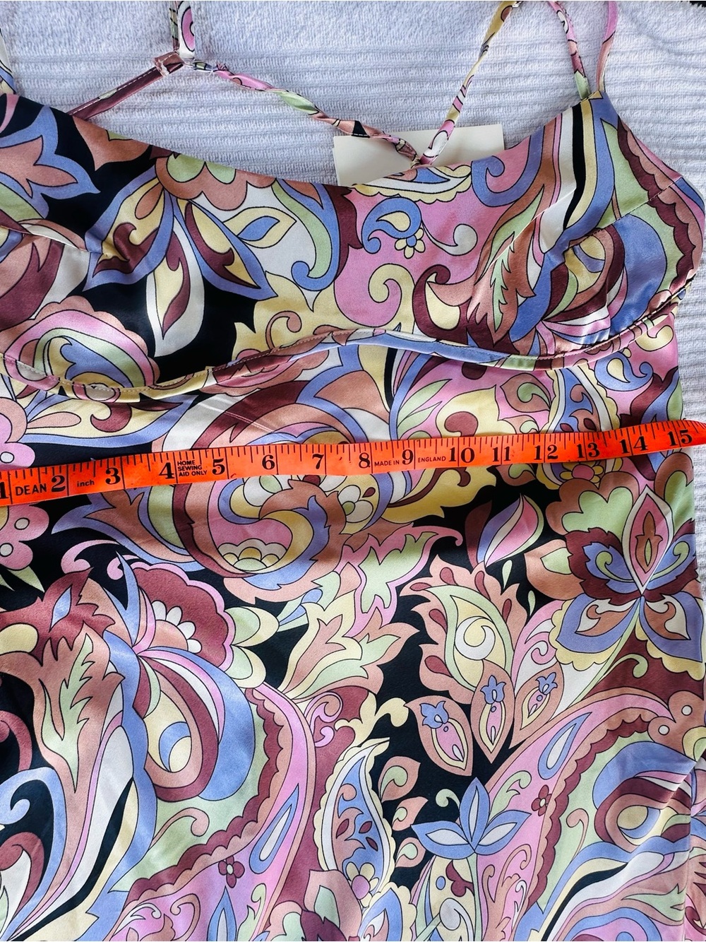 Floral Paisley Satin Maxi Dress in Pink and Pastel - Picture 8 of 9